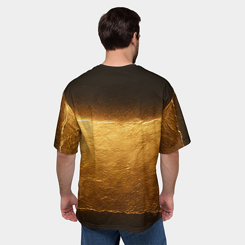 Мужская футболка оверсайз Fortnite золотой Мидас / 3D-принт – фото 4