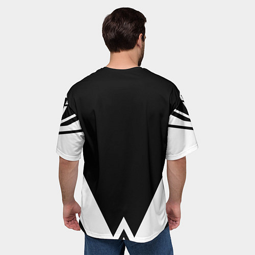 Мужская футболка оверсайз Real Madrid геометрия спорт / 3D-принт – фото 4