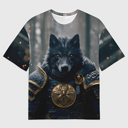 Футболка оверсайз мужская Волк в доспехах, цвет: 3D-принт