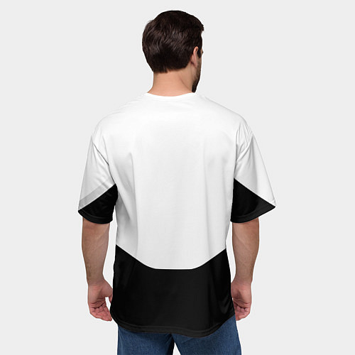 Мужская футболка оверсайз Juventus полосы / 3D-принт – фото 4