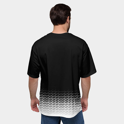 Мужская футболка оверсайз Реал Мадрид текстура геометрия / 3D-принт – фото 4
