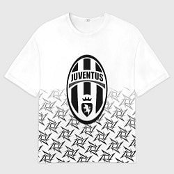 Футболка оверсайз мужская Ювентус паттерн ниндзя, цвет: 3D-принт
