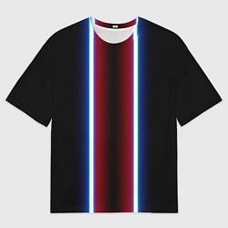 Мужская футболка оверсайз Color white blue red neon