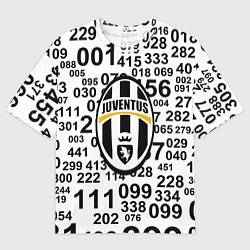 Футболка оверсайз мужская Ювентус числа, цвет: 3D-принт