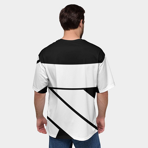 Мужская футболка оверсайз Ювентус полосы геометрия линии / 3D-принт – фото 4
