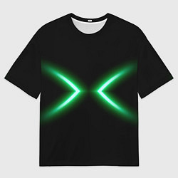 Футболка оверсайз мужская Neon green lines, цвет: 3D-принт