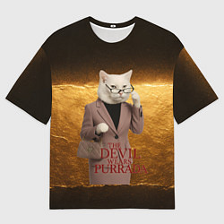 Футболка оверсайз мужская Дьявол носит Пурада пародия, цвет: 3D-принт