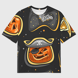 Футболка оверсайз мужская Пиратский хэллоуин, цвет: 3D-принт