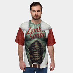 Футболка оверсайз мужская Костюм зомби Санты Клауса на новый год, цвет: 3D-принт — фото 2