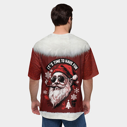 Мужская футболка оверсайз Костюм зомби Санты Клауса на новый год / 3D-принт – фото 4