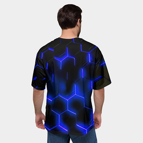 Мужская футболка оверсайз FC Bayern Mnchen соты / 3D-принт – фото 4