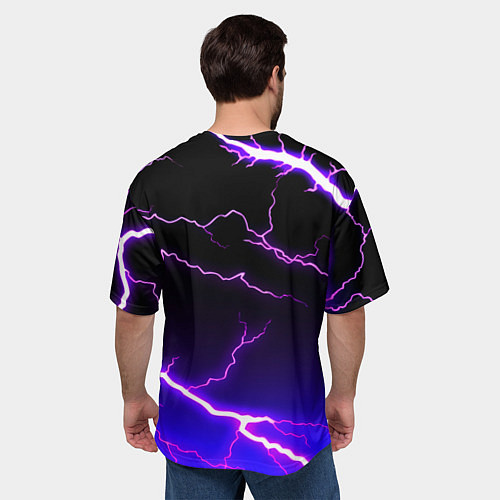 Мужская футболка оверсайз Bayern Mnchen молнии шторм / 3D-принт – фото 4