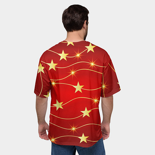 Мужская футболка оверсайз Звёздная гирлянда / 3D-принт – фото 4