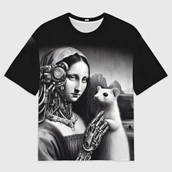 Мужская футболка оверсайз Cecilia Gallerani - the lady with the ermine cyber