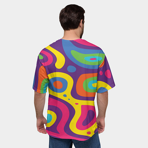 Мужская футболка оверсайз Abstract tac / 3D-принт – фото 4