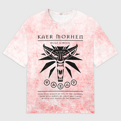 Мужская футболка оверсайз Школа Каэр Морхен на белом фоне
