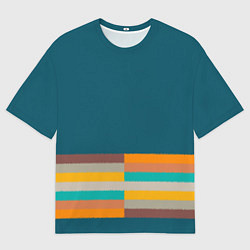 Футболка оверсайз мужская Индиго и шумовой градиент заката с текстурой, цвет: 3D-принт
