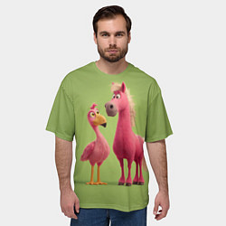 Футболка оверсайз мужская Розовые они такие, цвет: 3D-принт — фото 2