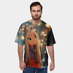 Футболка оверсайз мужская Новогодняя лошадка, цвет: 3D-принт — фото 2