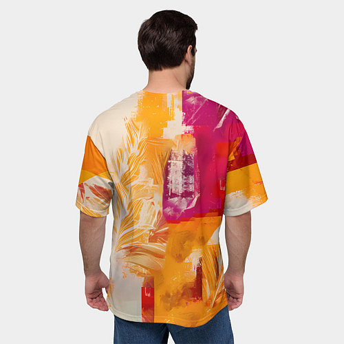 Мужская футболка оверсайз Дед Мороз на коне / 3D-принт – фото 4