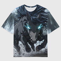 Мужская футболка оверсайз Мощный конь