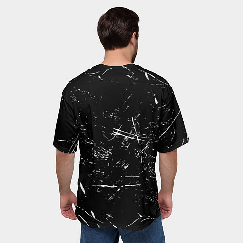 Мужская футболка оверсайз Ювентус краски штрихи / 3D-принт – фото 4
