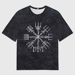 Футболка оверсайз мужская Мистический компас рун вегвизир, цвет: 3D-принт
