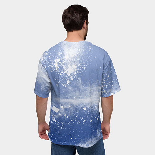 Мужская футболка оверсайз Снежки попали в тебя / 3D-принт – фото 4