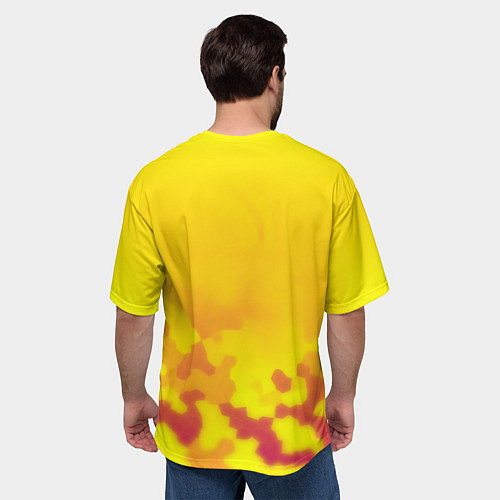 Мужская футболка оверсайз Borussia камуфляж желтый текстура / 3D-принт – фото 4