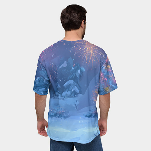 Мужская футболка оверсайз Милая лошадка 2026 / 3D-принт – фото 4