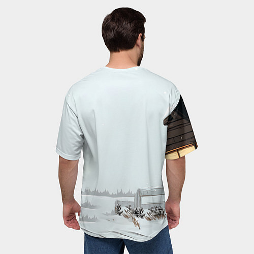 Мужская футболка оверсайз Лошадка везет новогодние подарки / 3D-принт – фото 4