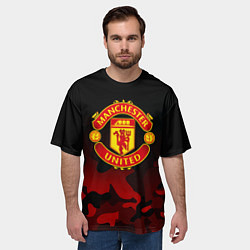 Футболка оверсайз мужская Манчестер Юнайтед камуфляж текстура, цвет: 3D-принт — фото 2