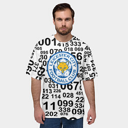 Футболка оверсайз мужская Лестер сити цифры символы, цвет: 3D-принт — фото 2