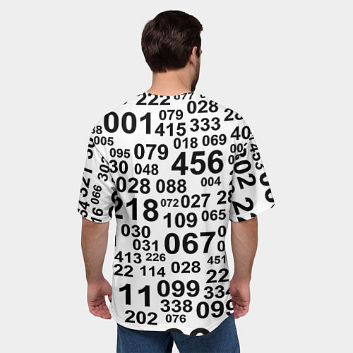 Мужская футболка оверсайз Лестер сити цифры символы / 3D-принт – фото 4
