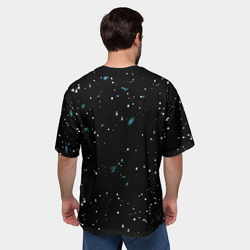 Мужская футболка оверсайз Лошадь на снегу / 3D-принт – фото 4