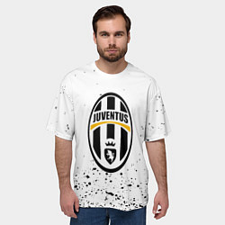 Футболка оверсайз мужская Juventus краски текстура всплеск, цвет: 3D-принт — фото 2