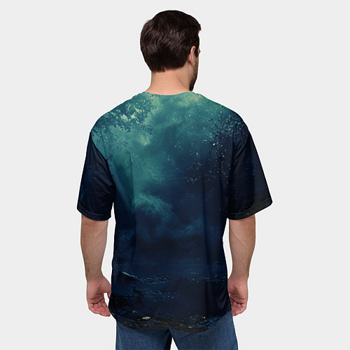 Мужская футболка оверсайз Тыква призрак / 3D-принт – фото 4