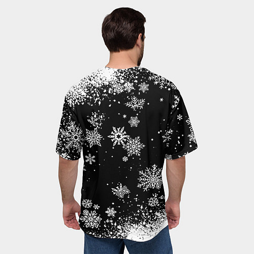 Мужская футболка оверсайз Манчестер сити снежинки новый год / 3D-принт – фото 4