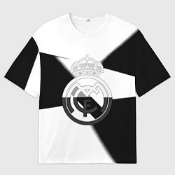 Футболка оверсайз мужская Реал Мадрид геометрия полосы, цвет: 3D-принт