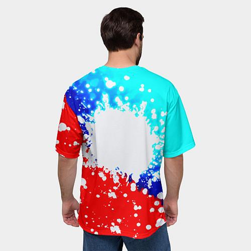 Мужская футболка оверсайз Манчестер Юнайтед неон / 3D-принт – фото 4