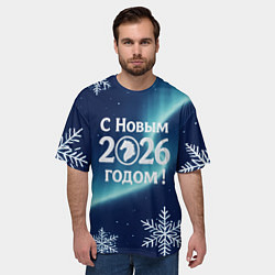 Футболка оверсайз мужская С Новым 2026 годом, цвет: 3D-принт — фото 2