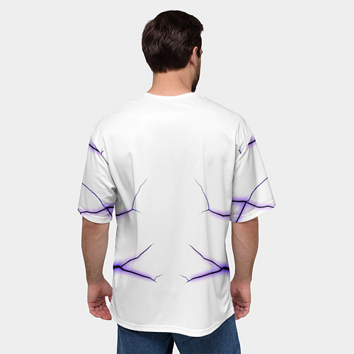 Мужская футболка оверсайз Color white purple / 3D-принт – фото 4