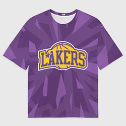 Футболка оверсайз мужская NBA Los Angeles Lakers, цвет: 3D-принт