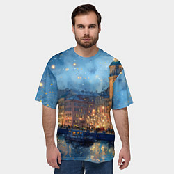 Футболка оверсайз мужская Зимняя ночь Санкт-Петербурга, цвет: 3D-принт — фото 2