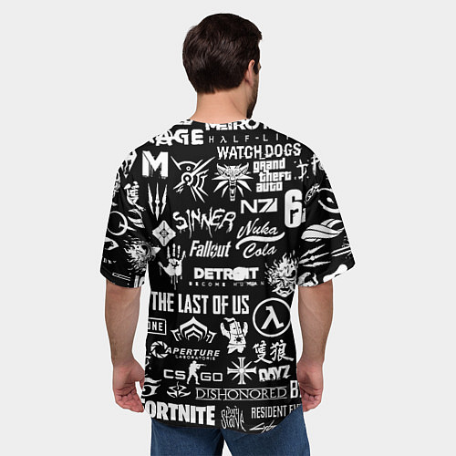 Мужская футболка оверсайз Манчестер сити логотипы игр / 3D-принт – фото 4