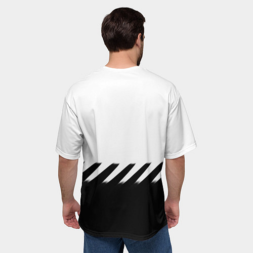 Мужская футболка оверсайз Ювентус полосы геометрия линии / 3D-принт – фото 4