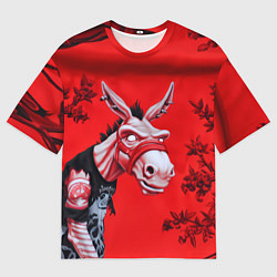 Мужская футболка оверсайз Конь панк