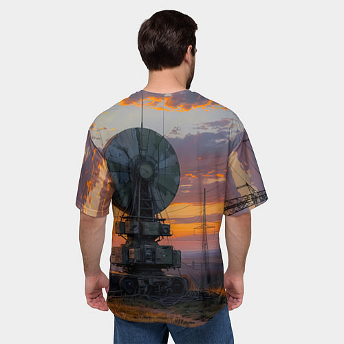 Мужская футболка оверсайз Радиоэфир на закате / 3D-принт – фото 4