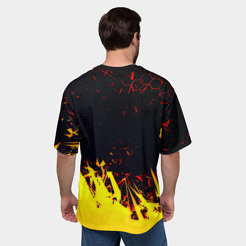 Мужская футболка оверсайз Borussia краски соты / 3D-принт – фото 4