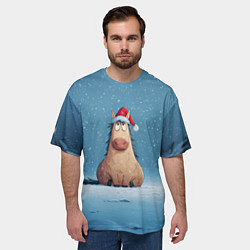 Футболка оверсайз мужская Удивленная забавная лошадка, цвет: 3D-принт — фото 2